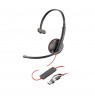 Poly Blackwire 3210 Monaural USB-C Black Headset +USB-C/A Adapter (Bulk)
