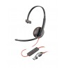 Poly Blackwire 3210 Monaural USB-C Black Headset +USB-C/A Adapter (Bulk)