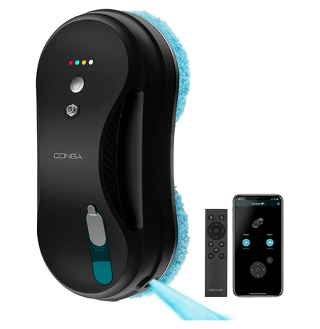 Cecotec Window Cleaning Robot | Conga Windroid 890 SprayWater Smart Connected T | Corded | Black