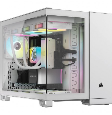 Corsair 2500X Micro-ATX Case, Tempered Glass - White