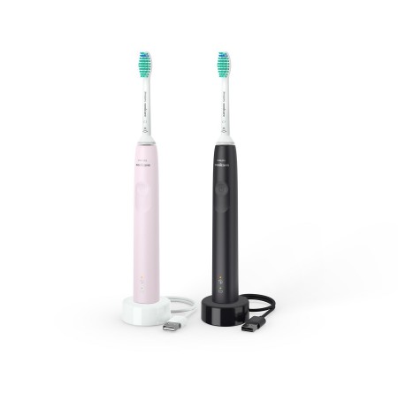 Philips 3100 series HX3675/15 2-pack sonic electric toothbrushes - black & pink