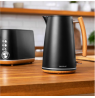 Cecotec Kettle | ThermoSense 400 | Electric | 3000 W | 1.7 L | Stainless steel/BPA | 360° rotational base | Black Woody