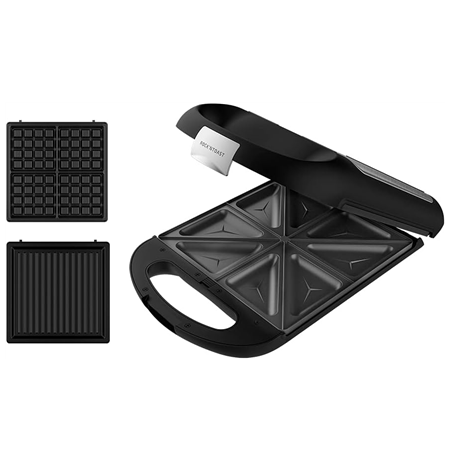 Cecotec Sandwich Maker | Rock'nToast Family 3in1 | 1500 W | Number of plates 3 | Black