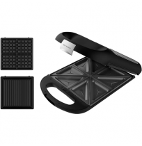 Cecotec Sandwich Maker | Rock'nToast Family 3in1 | 1500 W | Number of plates 3 | Black
