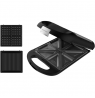Cecotec Sandwich Maker | Rock'nToast Family 3in1 | 1500 W | Number of plates 3 | Black