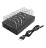 USB krovimo stotelė DELTACO skirtas 8 prietaisams, 6x USB-A, 2x USB-C PD, greitas krovimas, 75 W, juodas / DPS-0201