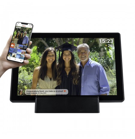 Denver PFF-1070B digital photo frame Black 25.6 cm (10.1") Touchscreen Wi-Fi