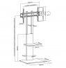 Maclean MC-865 Professional Modern TV Floor Stand with a Shelf for 37" - 70" Screens, max load 40kg, max VESA 600x400, Adjustabl