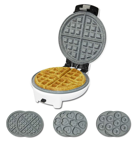 Cecotec Waffle Maker | Fun Gofrestone 3in1 | 700 W | Number of pastry 3 | Waffle/Muffin/Donut | White