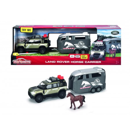 Majorette Grand Land Rover Off-Road Jockey Set with Trailer and Horse 25cm