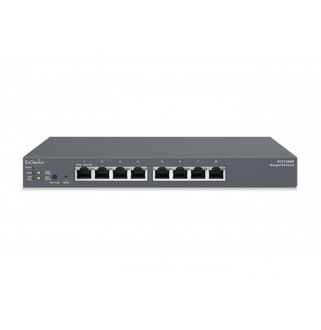 8x RJ45 Gigabit PoE 55W Managed Switch, EnGenius Cloud
