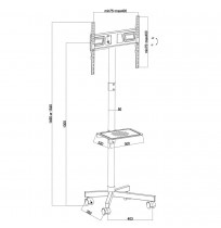 Maclean MC-949 TV Cart, Stand, Professional,32-55", on Casters, max. VESA 400x400, max. 25kg