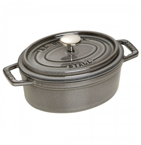 Staub oval cast iron pot - 1 ltr, Graphite