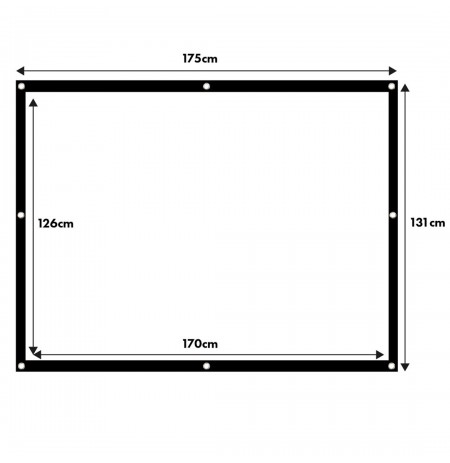 Maclean projection screen, 84", 175x131cm, 25mm 4:3 border, tension hooks, MC-166
