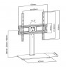 Maclean MC-450 Universal TV Stand for TV Cabinet max. 40kg, max. VESA 400x400 32-65" Tempered Glass Base 3-Level Height