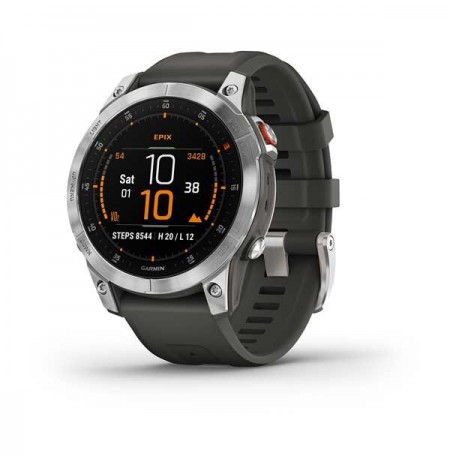 Garmin epix 3.3 cm (1.3") AMOLED 47 mm Digital 416 x 416 pixels Touchscreen Silver Wi-Fi GPS (satellite)