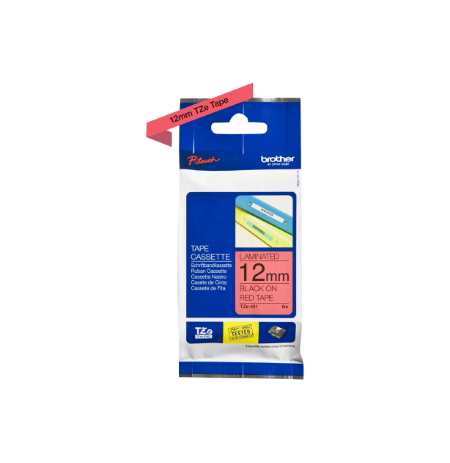 Brother | TZE-431 Laminated Tape | Black on Red | TZe | 8 m | 1.2 cm