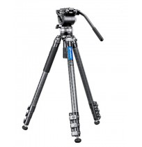 Leofoto LVM-324C+BV-15 4-Section Carbon Fiber Video Tripod with Fluid Head Set