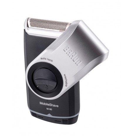 Braun Herrenrasierer MobileShave M-90 Foil shaver Trimmer Blue, Silver