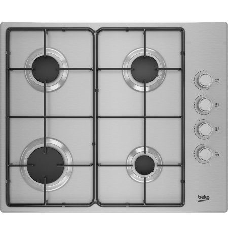 Beko HIBG64120SX 60cm Gas Hob with Side Knob Controls