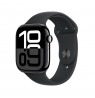 Smartwatch Apple Watch Series 10 GPS + Cellular 46mm Jet Black Aluminium Case with Black Sport Band - S/M