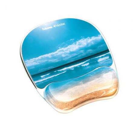 Fellowes Mouse Mat Wrist Support - Photo Gel Mouse Pad with Non Slip Rubber Base & Antibacterial Protection - Ergonomic Mouse
