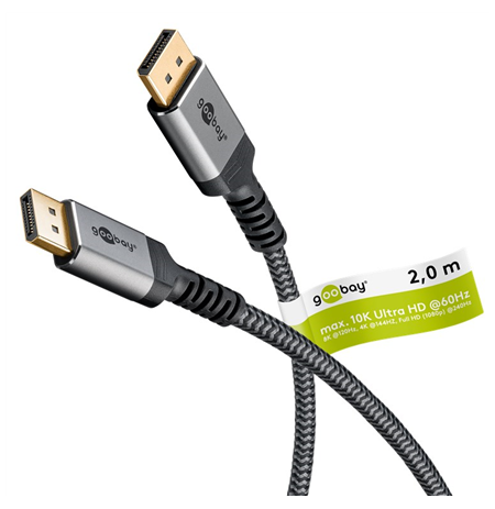Goobay DisplayPort Cable 2.0/2.1, 80 Gbit/s | 75685 | DisplayPort to DisplayPort