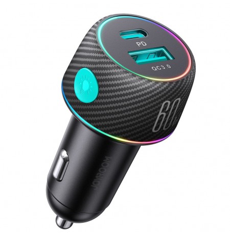 Joyroom JR-CCN01 60W 3.0A PD 3.0 QC 3.0 Car Charger 1x USB-A 1x USB-C