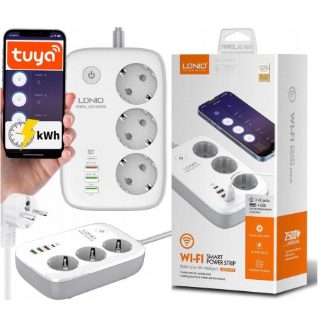 LDNIO power strip SEW3452 WIFI 3xgn. 4xUSB