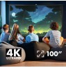 Maclean MC-211 Portable Projection Screen, Compact, Floor, 100", 4:3