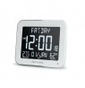 Wall clock with alarm function Muza M-090 WMC White