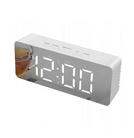 Elektrinis LED veidrodinis žadintuvas RENEW FORCE CLK- 05 WHITE