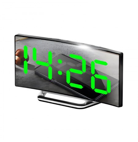 Elektrinis LED veidrodinis žadintuvas RENEW FORCE CLK-03-GREEN
