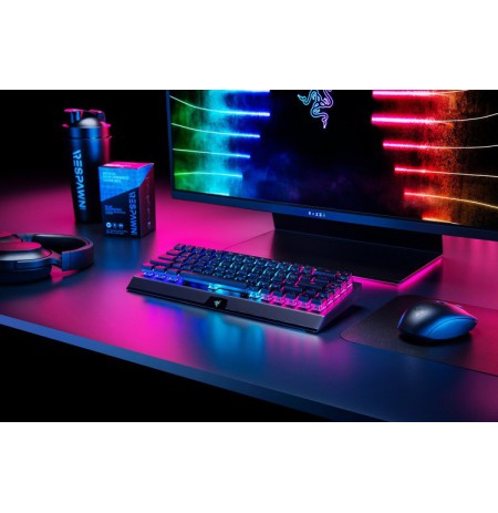 Razer BlackWidow V3 Mini HyperSpeed Phantom Belaidė Žaidimų klaviatūra Yellow Switch US, Juoda