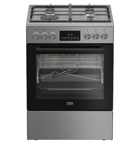 BEKO Cooker | FBMA61330GXDT | Hob type Gas | Oven type Electric | Stainless Steel | Width 60 cm | Grilling | LED | Depth 60 cm |