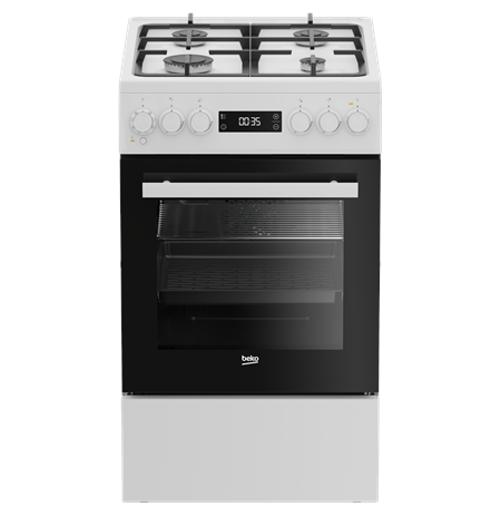 BEKO Cooker | FSM51339DWDS | Hob type Gas | Oven type Electric | White | Width 50 cm | Grilling | LED | Depth 60 cm | 60 L