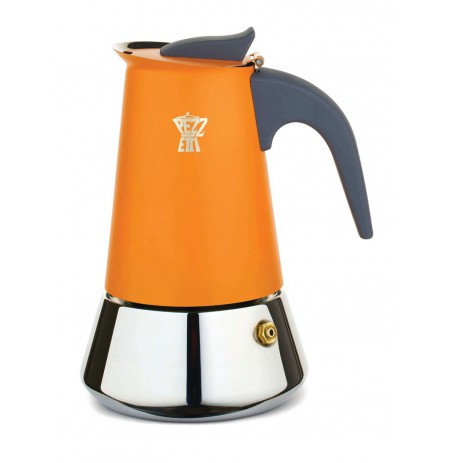 PEZZETTI STEELEXPRESS Enamelled Induction Steel Coffee Maker (2 Cups) - Orange