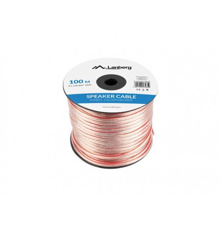 SPEAKER CABLE 2X1.0MM2 100M TRANSPARENT LANBERG