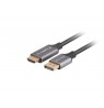 DISPLAYPORT(M) -daugiau HDMI(M) 1.8M 4K BLACK-SILVER LANBERG CABLE