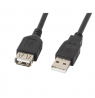 LANBERG CA-USBE-10CC-0050-BK extension cable USB 2.0 AM-AF 5m black