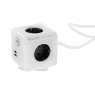 Tellur Power Cube Extended, Power strip 4 Outlets + 2xUSB ports, 1.5m cable white
