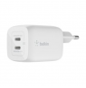 Belkin USB-C GaN PD PPS Dual Wall Charger, 65W | WCH013vfWH