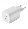 Belkin USB-C GaN PD PPS Dual Wall Charger, 65W | WCH013vfWH