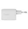 Belkin USB-C GaN PD PPS Dual Wall Charger, 65W | WCH013vfWH
