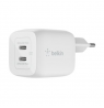 Belkin Dual USB-C GaN Wall Charger with PPS 45W | WCH011vfWH