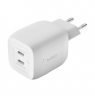 Belkin Dual USB-C GaN Wall Charger with PPS 45W | WCH011vfWH