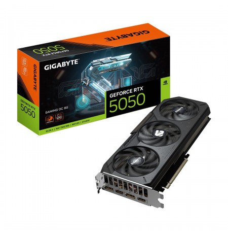 GIGABYTE GeForce RTX 5050 GAMING OC 8G Graphics Card - 8GB GDDR6, 128bit, PCI-E 5.0, 2632MHz Core Clock, 2 x DP, 2 x HDMI,