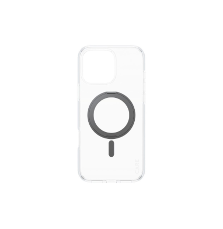CARE by PanzerGlassFeature Case Transparent w. Black Kickstand & MagSafe iPhone 16 Pro Max | CARE