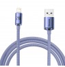Baseus Crystal Shine Series cable USB cable for fast charging and data transfer USB Type A - Lightning 2.4A 2m purple