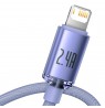 Baseus Crystal Shine Series cable USB cable for fast charging and data transfer USB Type A - Lightning 2.4A 2m purple